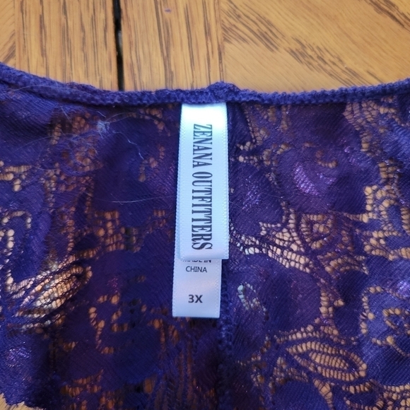 NWOT Zenana Outfitters Purple Lace Bralette Sz 3X - Picture 3 of 4